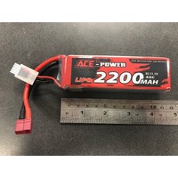 Ace Power - 11.1v 2200mAh 40C 3S Soft Case Lipo w/Deans