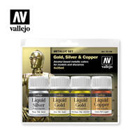 Vallejo - Metallic Set Gold, Silver & Copper 4 X 35ml