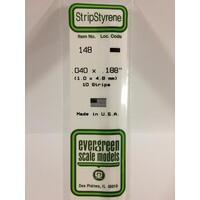 Evergreen - Styrene Strip White .040 X .188 X 14 - #148