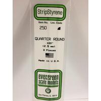 Evergreen - Styrene Quarter Round0 .100 X 14 - #250