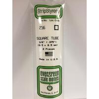 Evergreen - Square Styrene Tubing .375 X 14 - #256